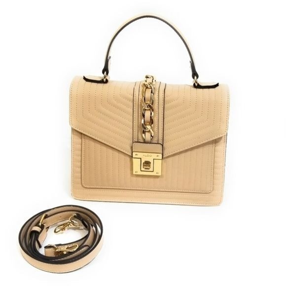 Aldo Jerilini Blush Channel Quilted Top Handle Shoulder Bag Crossbody - Picture 2 of 7